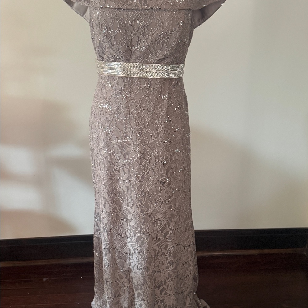 Chic Asymmetrical Lace Dress with Belt